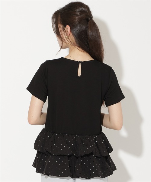 WILLSELECTION（ウィルセレクション）の「ドットバルーンヘムペプラムトップス（Tシャツ/カットソー・レディース・ブラック/オフホワイト・FREE）」の10枚目の写真