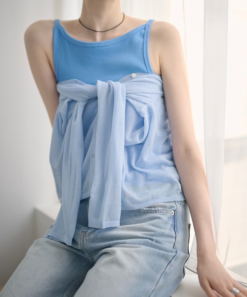 LAULEN(ローレン)の「sheer v neck cardigan /シアーVネックカーディガン(カーディガン/ボレロ・レディース・レッド/オレンジ/ブルー/ピンク/グリーン・FREE)」の20枚目の写真