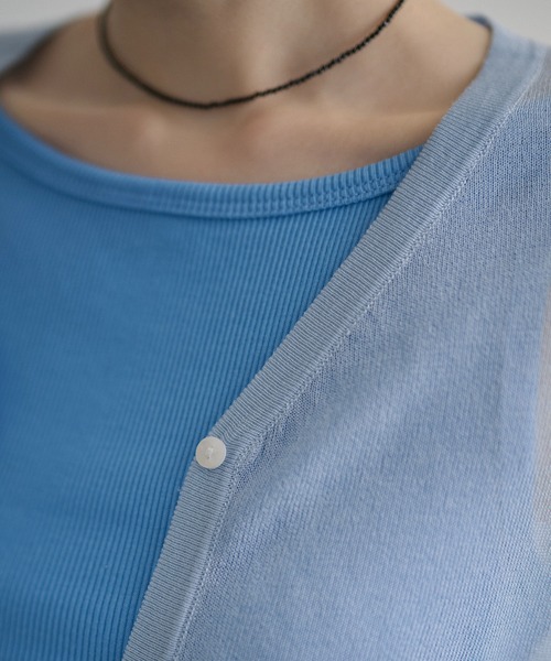 LAULEN(ローレン)の「sheer v neck cardigan /シアーVネックカーディガン(カーディガン/ボレロ・レディース・レッド/オレンジ/ブルー/ピンク/グリーン・FREE)」の16枚目の写真