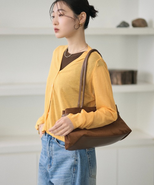 LAULEN（ローレン）の「sheer v neck cardigan /シアーVネックカーディガン（カーディガン/ボレロ・レディース・レッド/オレンジ/ブルー/ピンク/グリーン・FREE）」の13枚目の写真