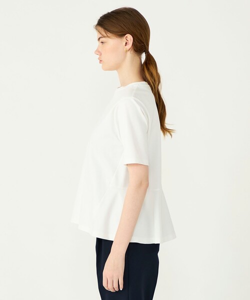 BALLSEY(ボールジィ)の「スーピマモクロディ ペプラムTシャツ(Tシャツ/カットソー・レディース・ベージュ/ブラック/ホワイト/ブルー・S)」の11枚目の写真