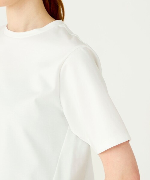 BALLSEY(ボールジィ)の「スーピマモクロディ ペプラムTシャツ(Tシャツ/カットソー・レディース・ベージュ/ブラック/ホワイト/ブルー・S)」の15枚目の写真