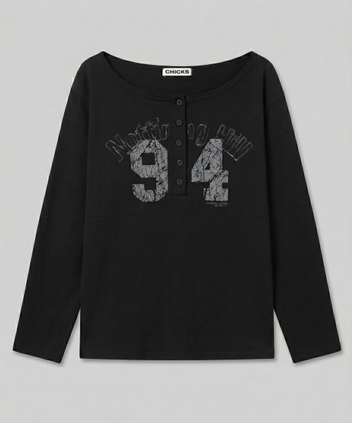 CHICKS(チックス)の「ノッティングヒル ヘンリーネック ワンショルダー 長袖 メランジ(Tシャツ/カットソー・レディース・ライトグレー・ONE SIZE)」の5枚目の写真