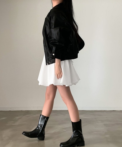 Miniministore（ミニミニストア）の「バルーンキャミワンピース韓国風ミニワンピ（ワンピース・レディース・ブラック/ホワイト・FREE）」の8枚目の写真