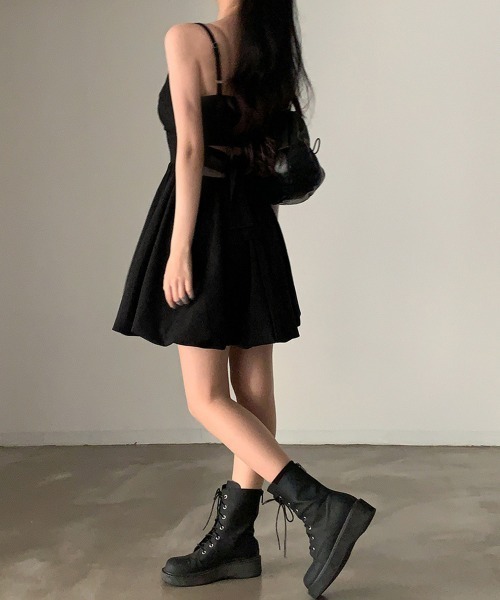 Miniministore（ミニミニストア）の「バルーンキャミワンピース韓国風ミニワンピ（ワンピース・レディース・ブラック/ホワイト・FREE）」の14枚目の写真