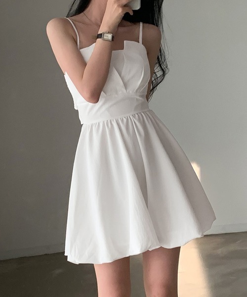 Miniministore（ミニミニストア）の「バルーンキャミワンピース韓国風ミニワンピ（ワンピース・レディース・ブラック/ホワイト・FREE）」の15枚目の写真