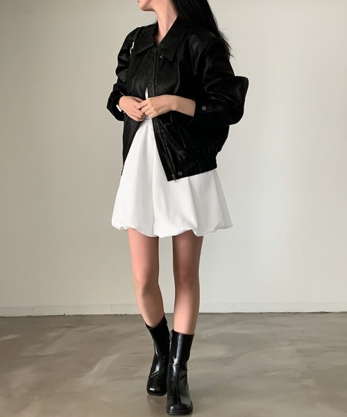 Miniministore（ミニミニストア）の「バルーンキャミワンピース韓国風ミニワンピ（ワンピース・レディース・ブラック/ホワイト・FREE）」の17枚目の写真