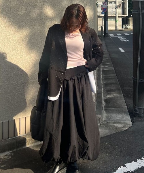 BLOOMING CHARM(ブルーミングチャーム)の「Ballet Neck Top(Tシャツ/カットソー・レディース・サックスブルー系/ピンク/ブラック/グレー・FREE)」の14枚目の写真
