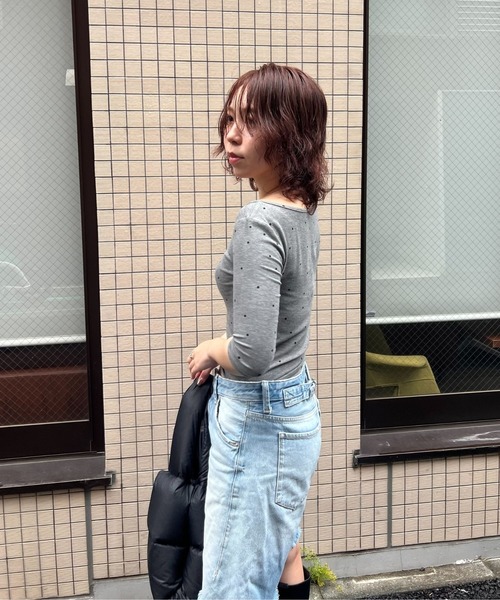 BLOOMING CHARM(ブルーミングチャーム)の「Ballet Neck Top(Tシャツ/カットソー・レディース・サックスブルー系/ピンク/ブラック/グレー・FREE)」の15枚目の写真