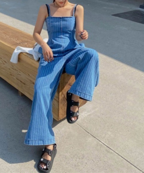 YUGA(ユーガ)の「YUGA_YGMC Korean-style Denim all-in-one pants(つなぎ/オールインワン・レディース・ブルー・FREE)」の3枚目の写真