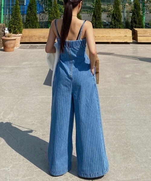 YUGA(ユーガ)の「YUGA_YGMC Korean-style Denim all-in-one pants(つなぎ/オールインワン・レディース・ブルー・FREE)」の4枚目の写真