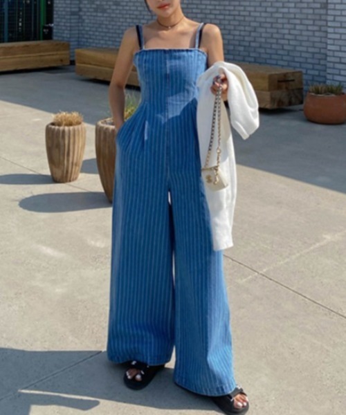 YUGA(ユーガ)の「YUGA_YGMC Korean-style Denim all-in-one pants(つなぎ/オールインワン・レディース・ブルー・FREE)」の5枚目の写真