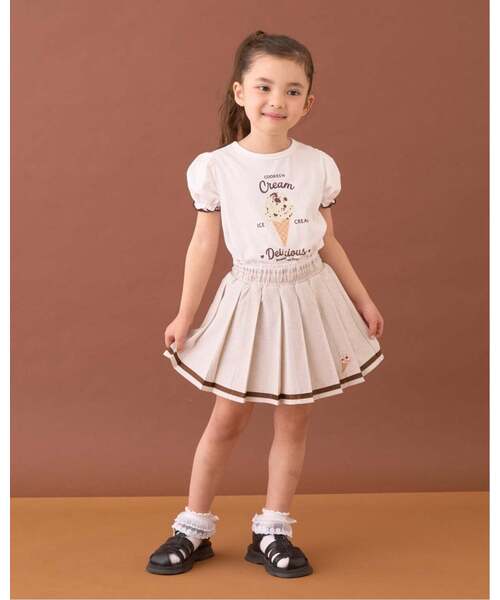 Lycee mine（リセマイン）の「【サーティワン アイスクリーム】プリーツスカート(インパン付)（スカート・キッズ・ピンク/サックスブルー/モカ・130cm/100cm/120cm/110cm/90cm/140cm）」の16枚目の写真