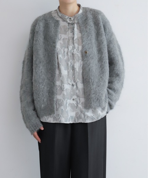 超希少✨バレンシアガ ウールポンチョカーディガン アルパカ混 フリンジ ボレロ アルパカシャギー ショートカーディガン（カーディガン/ボレロ