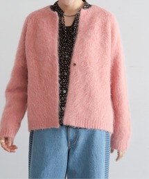 アルパカシャギー　ショートカーディガン