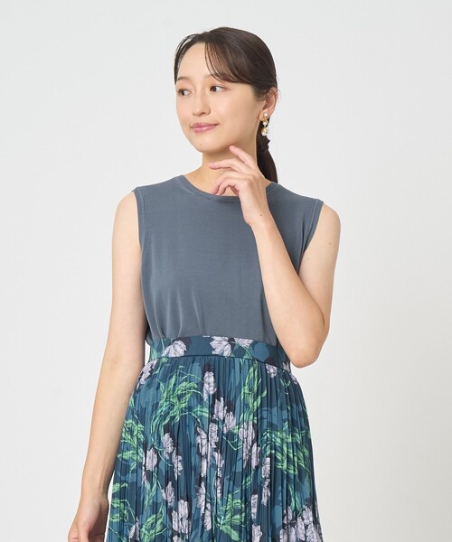 ANAYI(アナイ)の「プレミアムコットンクルーノースリーブ プルオーバー(ニット/セーター・レディース・ホワイト/チャコールグレー/ピンク・38)」の21枚目の写真