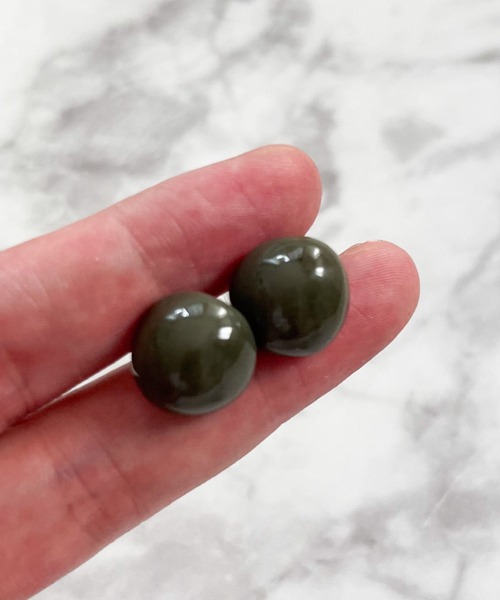yu-ka(ユーカ)の「YU-KA:マーブルスタッドピアス Marble stud earrings(ピアス(両耳用)・レディース・グリーン/ブルー/ホワイト/ブラウン・FREE)」の3枚目の写真