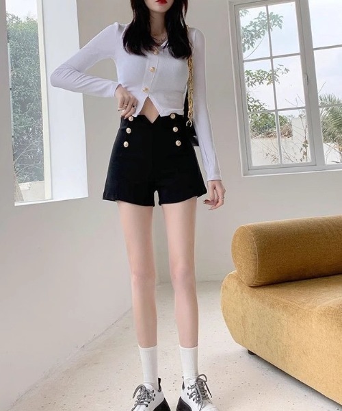 NoBelle(ノベル)の「マリンハイウエストショートパンツ(その他パンツ・レディース・ブラック・FREE)」の5枚目の写真