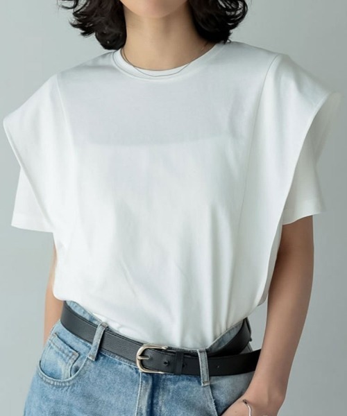Flugge(フラッジー)の「ドッキングデザインTシャツ(Tシャツ/カットソー・レディース・ブラック/ホワイト・FREE)」の2枚目の写真
