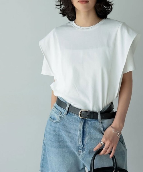 Flugge(フラッジー)の「ドッキングデザインTシャツ(Tシャツ/カットソー・レディース・ブラック/ホワイト・FREE)」の9枚目の写真