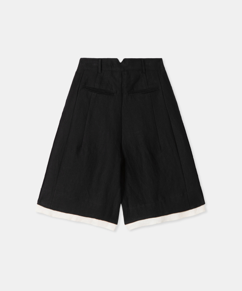 THEENDQUESTION(ジエンドクエスチョン)の「Linen blend half pants / BLACK(その他パンツ・レディース・その他・1/2)」の2枚目の写真