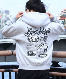 BEN DAVIS（ベンデイビス）の「【BEN DAVIS(ベンデイビス)】TAGGING ZIP HOODIE   ジップパーカー フード タグ 刺繍 裏起毛 ユニセックス（パーカー）」