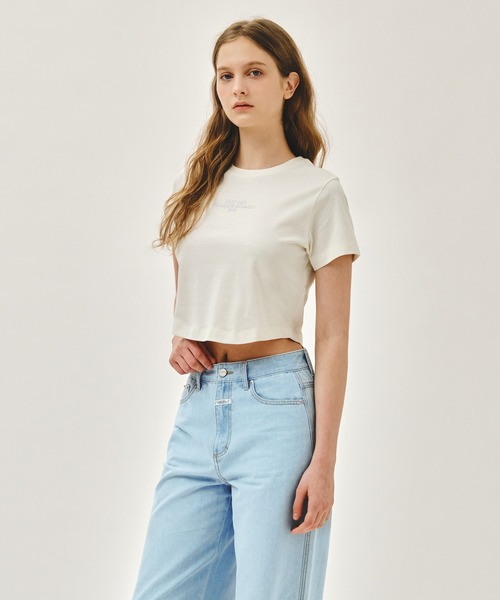 MARITHE + FRANCOIS GIRBAUD(マリテフランソワジルボー)の「W SILVER LETTERING CROP TEE(Tシャツ/カットソー・レディース・ピンク/アイボリー/チャコール・SMALL/MEDIUM)」の22枚目の写真