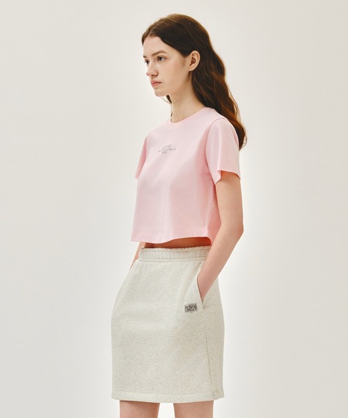 MARITHE + FRANCOIS GIRBAUD(マリテフランソワジルボー)の「W SILVER LETTERING CROP TEE(Tシャツ/カットソー・レディース・ピンク/アイボリー/チャコール・SMALL/MEDIUM)」の13枚目の写真