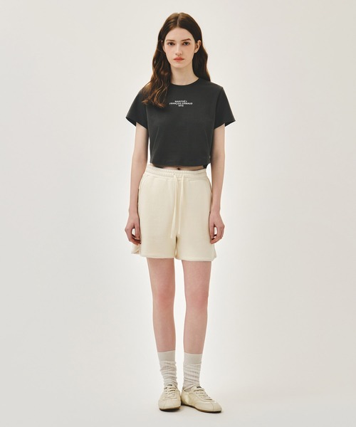 MARITHE + FRANCOIS GIRBAUD(マリテフランソワジルボー)の「W SILVER LETTERING CROP TEE(Tシャツ/カットソー・レディース・ピンク/アイボリー/チャコール・SMALL/MEDIUM)」の6枚目の写真