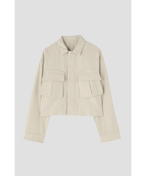 YLEVE(イレーヴ)の「YLEVE / COTTON LINEN TWILL BZ(ブルゾン・レディース・ベージュ/グレー・2/1)」の2枚目の写真