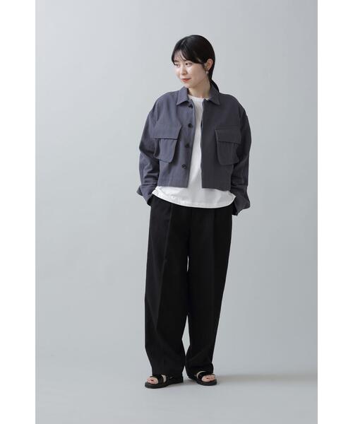 YLEVE(イレーヴ)の「YLEVE / COTTON LINEN TWILL BZ(ブルゾン・レディース・ベージュ/グレー・2/1)」の15枚目の写真