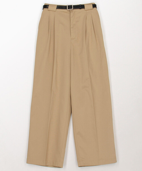 FREAK'S STORE(フリークスストア)の「ベルト付き タックパンツ(スラックス・レディース・ベージュ/ブラック・MEDIUM/SMALL)」の4枚目の写真