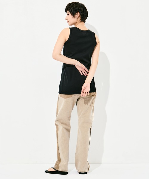 KEY TIMEZ（キータイムズ）の「[WRAPINKNOT/ラッピンノット]Sanfokin Cotton Slit Tanc-top（タンクトップ・レディース・ホワイト/ブラック/ブラウン・FREE）」の20枚目の写真