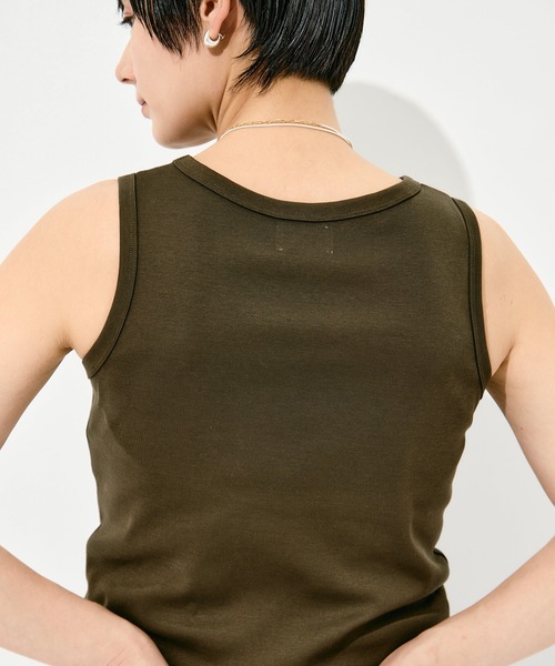KEY TIMEZ（キータイムズ）の「[WRAPINKNOT/ラッピンノット]Sanfokin Cotton Slit Tanc-top（タンクトップ・レディース・ホワイト/ブラック/ブラウン・FREE）」の15枚目の写真