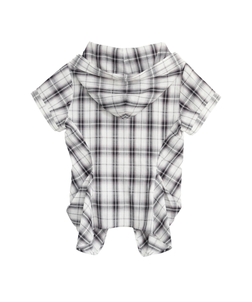 SOMSOC(ソムソック)の「RIA HOODED BALLOON CHECK HALF SHIRT_WHITE(シャツ/ブラウス・レディース・その他・FREE)」の6枚目の写真