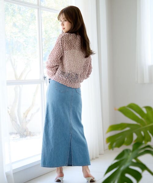 COHINA(コヒナ)の「スラブスパンコールカーディガン 【低身長・小柄女性】(カーディガン/ボレロ・レディース・ピンク/ライトベージュ/ネイビー・ONE SIZE)」の9枚目の写真