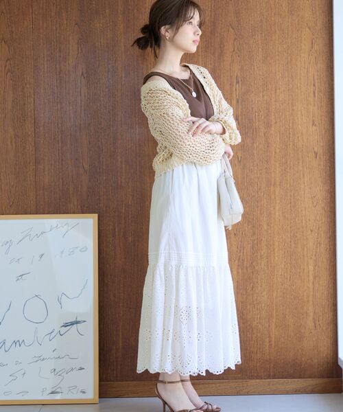 COHINA(コヒナ)の「スラブスパンコールカーディガン 【低身長・小柄女性】(カーディガン/ボレロ・レディース・ピンク/ライトベージュ/ネイビー・ONE SIZE)」の14枚目の写真