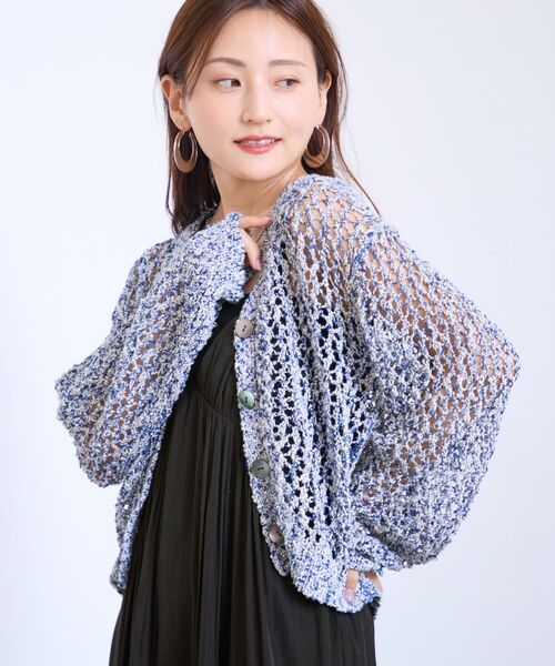 COHINA(コヒナ)の「スラブスパンコールカーディガン 【低身長・小柄女性】(カーディガン/ボレロ・レディース・ピンク/ライトベージュ/ネイビー・ONE SIZE)」の17枚目の写真