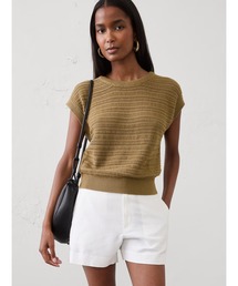 BANANA REPUBLIC FACTORY STORE　　コットンテクスチャードキャップスリーブセーター