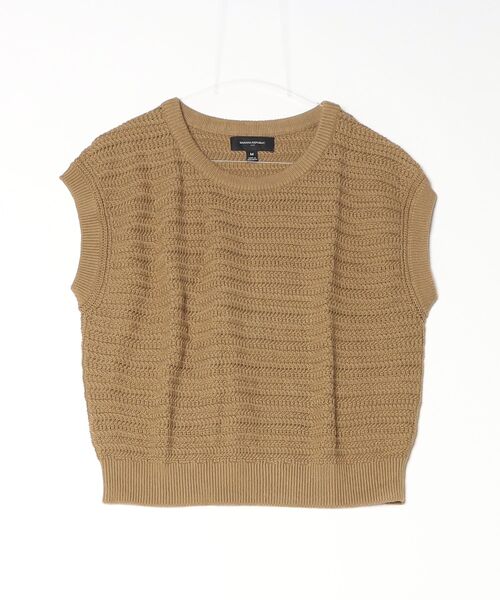 BANANA REPUBLIC FACTORY STORE(バナナリパブリック ファクトリーストア)の「BANANA REPUBLIC FACTORY STORE コットンテクスチャードキャップスリーブセーター(ニット/セーター・レディース・ホワイト/オリーブ・XS/S/M/L)」の7枚目の写真