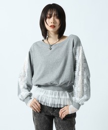 フリルヘムレースロングスリーブ