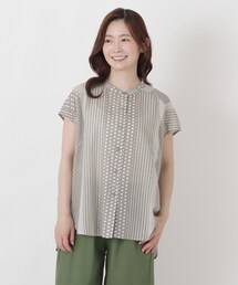 綿麻プリントブラウス