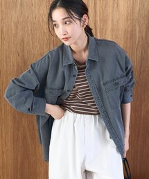 オーバーサイズデニムワークシャツ