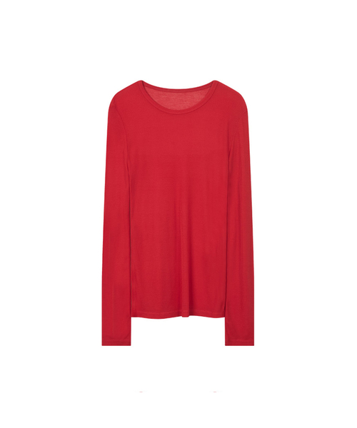 MORVE13（モルブ13）の「オールデイレイヤードテンセルTシャツ（Tシャツ/カットソー・レディース・アイボリー/ミント/ライトグレー/レッド/バーガンディー/バイオレット/ネイビー/ブラック・FREE）」の7枚目の写真