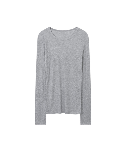 MORVE13（モルブ13）の「オールデイレイヤードテンセルTシャツ（Tシャツ/カットソー・レディース・アイボリー/ミント/ライトグレー/レッド/バーガンディー/バイオレット/ネイビー/ブラック・FREE）」の3枚目の写真