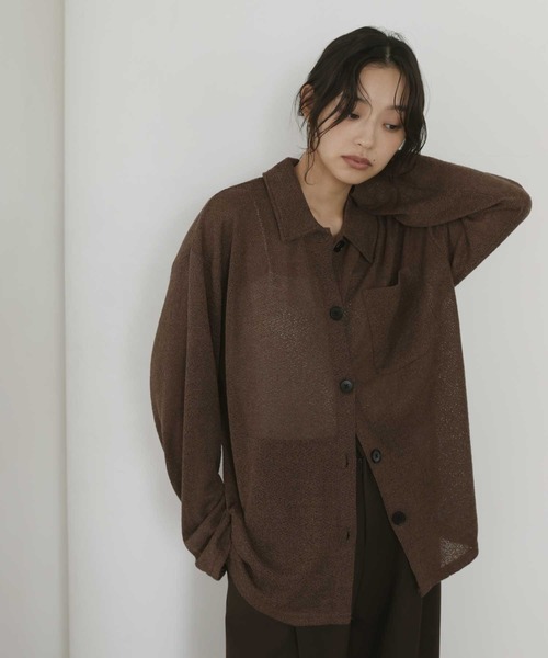 hellam(へラム)の「シアーニットソーポロカーディガン(カーディガン/ボレロ・レディース・アイボリー/ブラウン/ブラック/カーキ・FREE)」の13枚目の写真