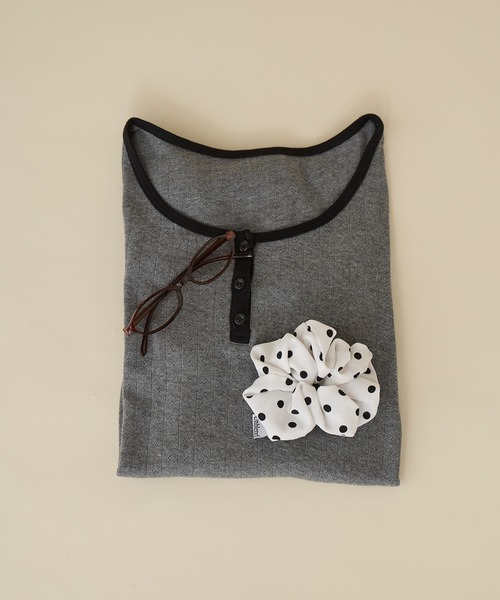 Unblend(アンブレンド)の「【Unblend】パターンメッシュ ヘンリーネック アソートロンT(Tシャツ/カットソー・レディース・グレー系/チャコール/杢グレー/ブラック系/プラム/オフホワイト/ホワイト系・FREE)」の10枚目の写真