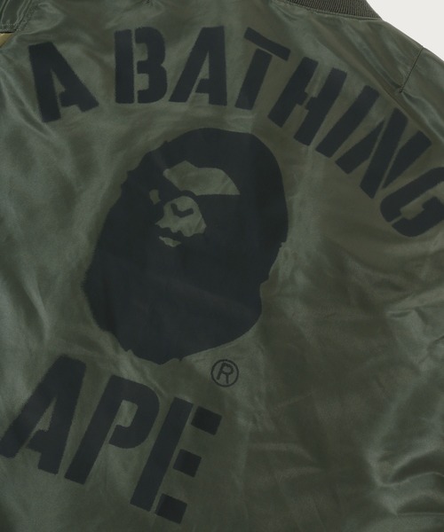 A BATHING APE(アベイシングエイプ)の「1ST CAMO BOMBER JACKET(ミリタリージャケット・メンズ・ブラック/オリーブ・XX-LARGE/SMALL/MEDIUM/X-LARGE/LARGE)」の3枚目の写真