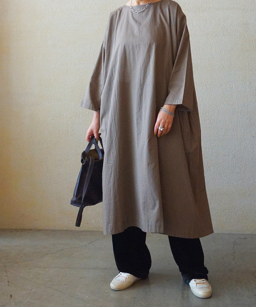 JOURNAL STANDARD LUXE(ジャーナルスタンダード ラックス)の「【SOIL】60s CAMBRIC SIDE GATHERED DRESS(ワンピース・レディース・ブラック/カーキ・2)」の5枚目の写真