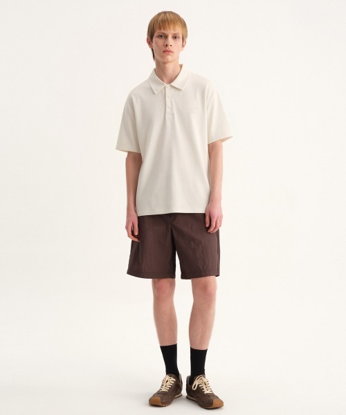 MODE COMMUTER(モードコミューター)の「Short Sleeve Woven Polo Shirt(シャツ/ブラウス・メンズ・ベージュ・MEDIUM/LARGE)」の3枚目の写真